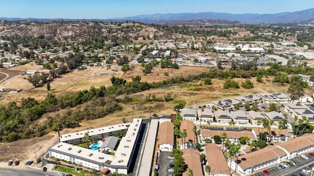 an aerial view of multiple house