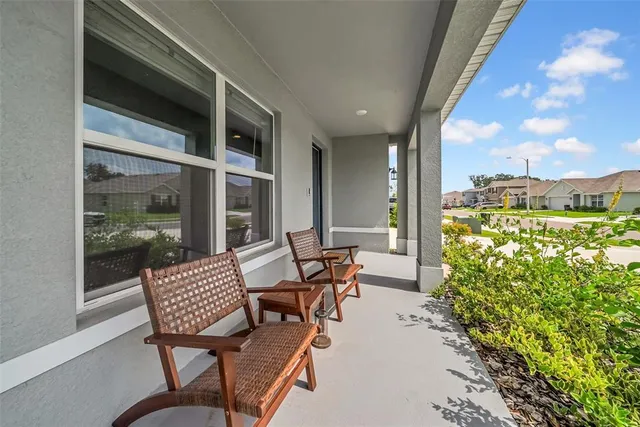a outdoor space with chairs