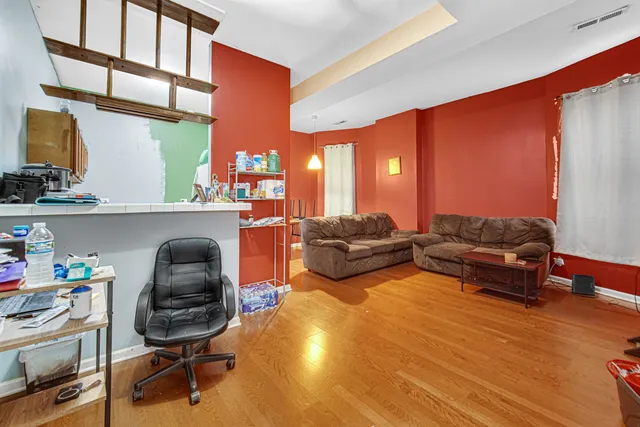 a living room with furniture