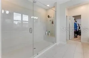 a bathroom with a shower