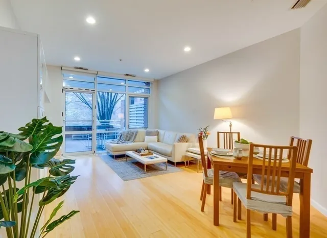 a living room with furniture