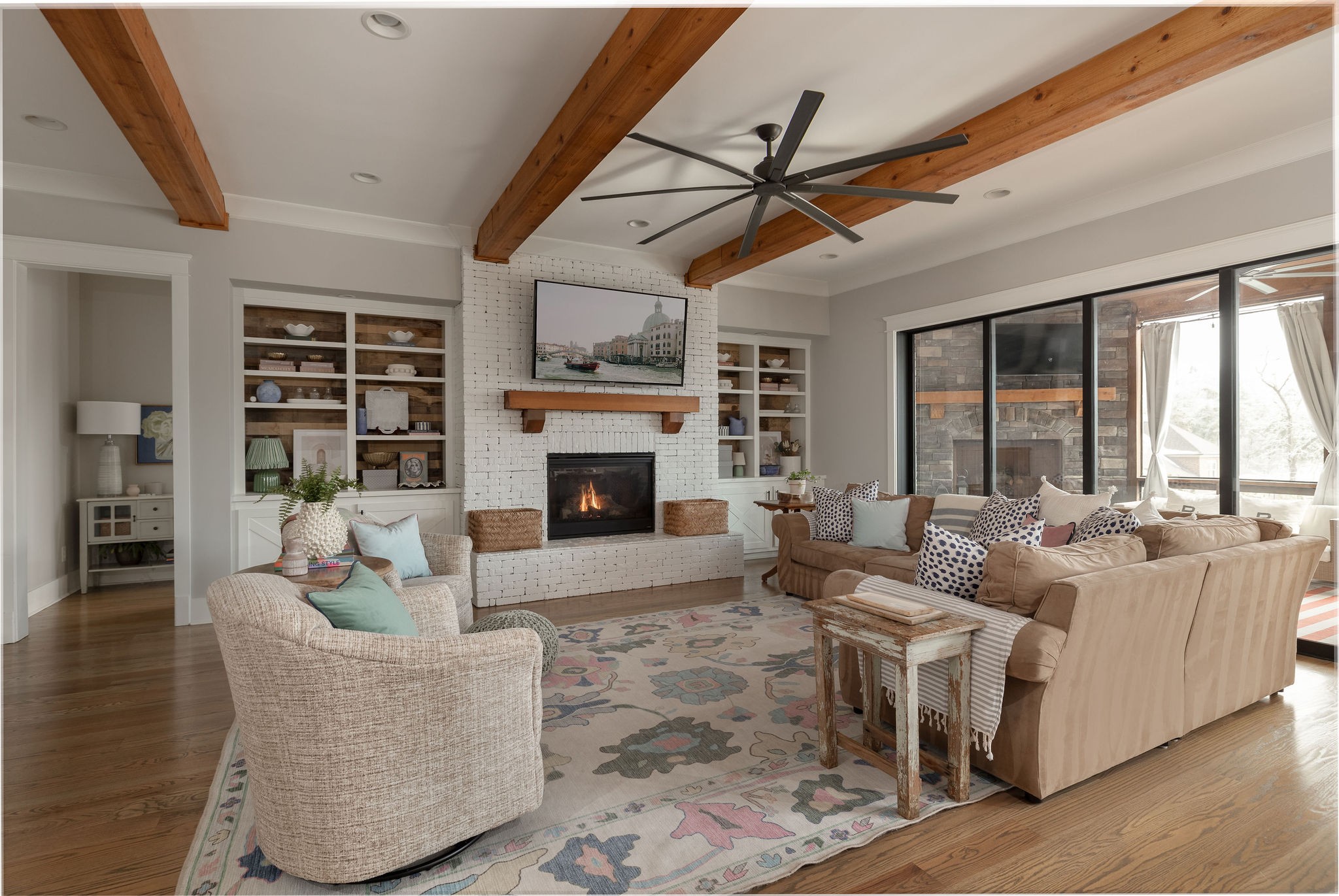2186 Hartland Road Franklin, TN 37069 - Photo 8 of 74 a living room with furniture and a fireplace