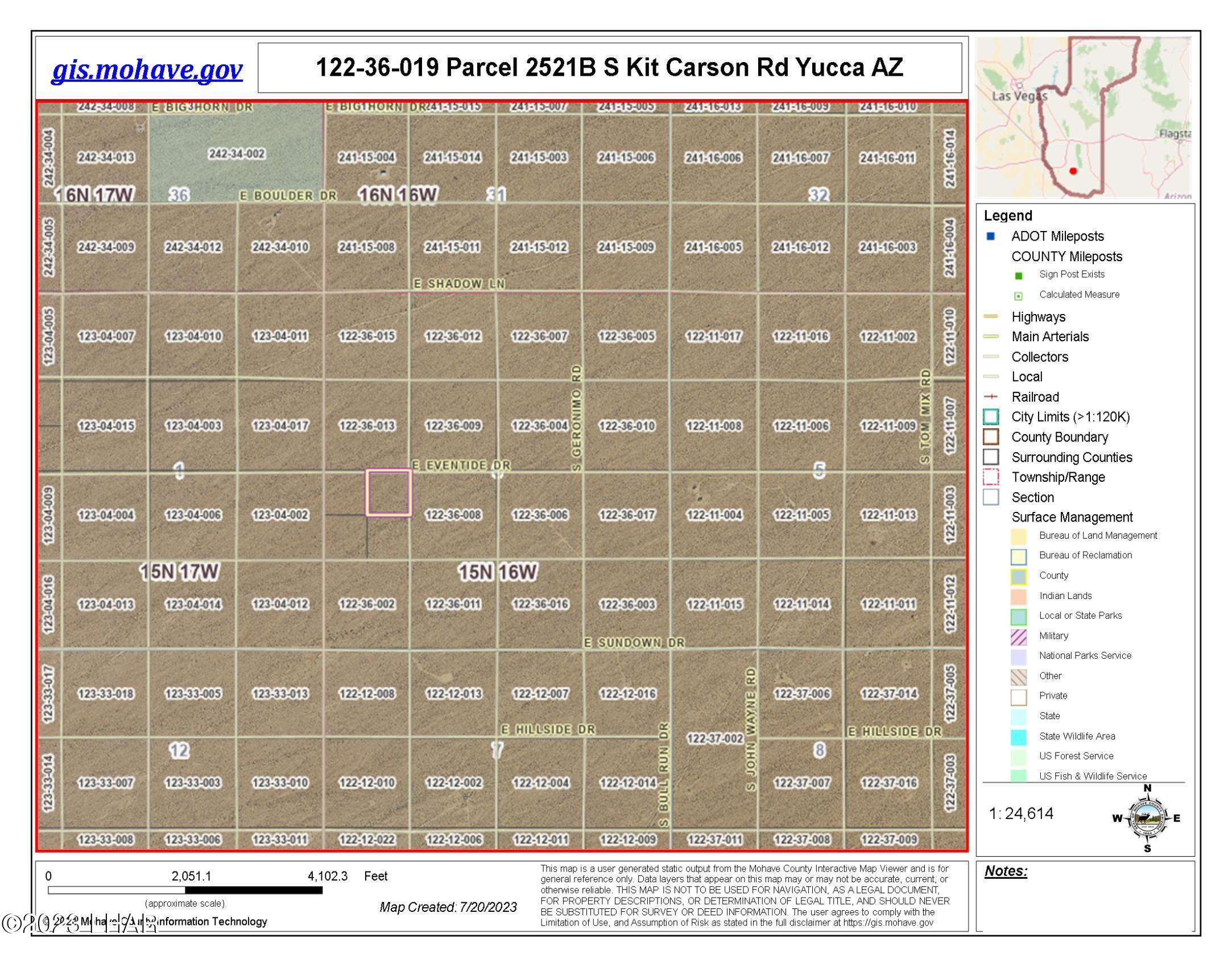 2521 South Kit Carson Road Yucca, AZ 86438 - Photo 10 of 27 Street View Between Shadow Ln and Sundown Dr