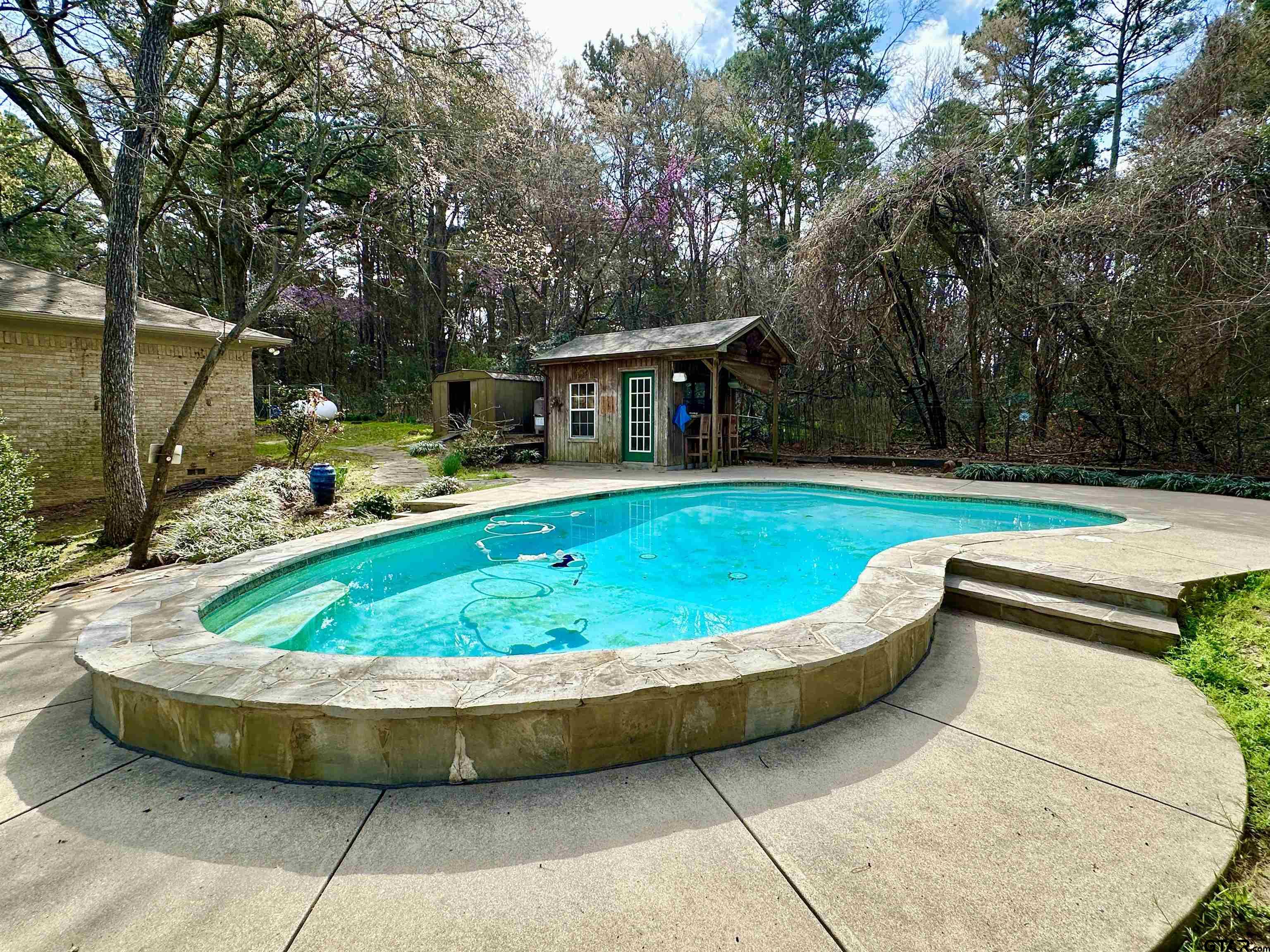 17035 Deer Run Road Flint, TX 75762 - Photo 20 of 31 a view of a swimming pool with a lounge chairs
