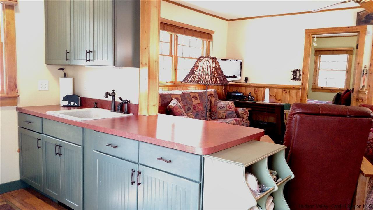 148 Pantherkill Road Phoenicia, NY 12464 - Photo 10 of 23 a kitchen with stainless steel appliances sink cabinets and window