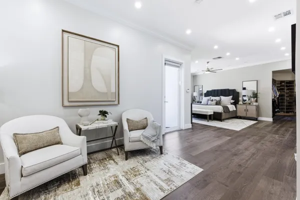 a view of a city with tall buildings