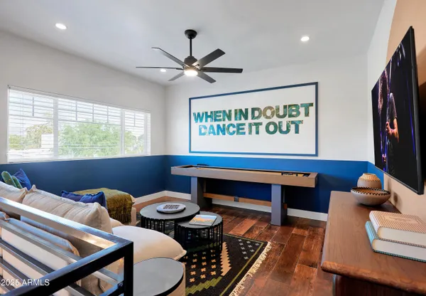 a room with furniture and a window