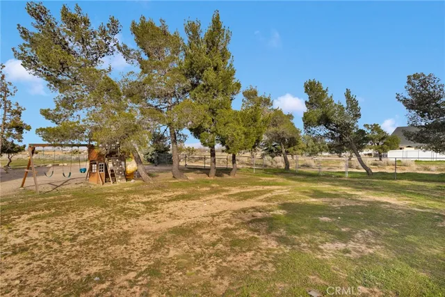 a view of a yard with trees