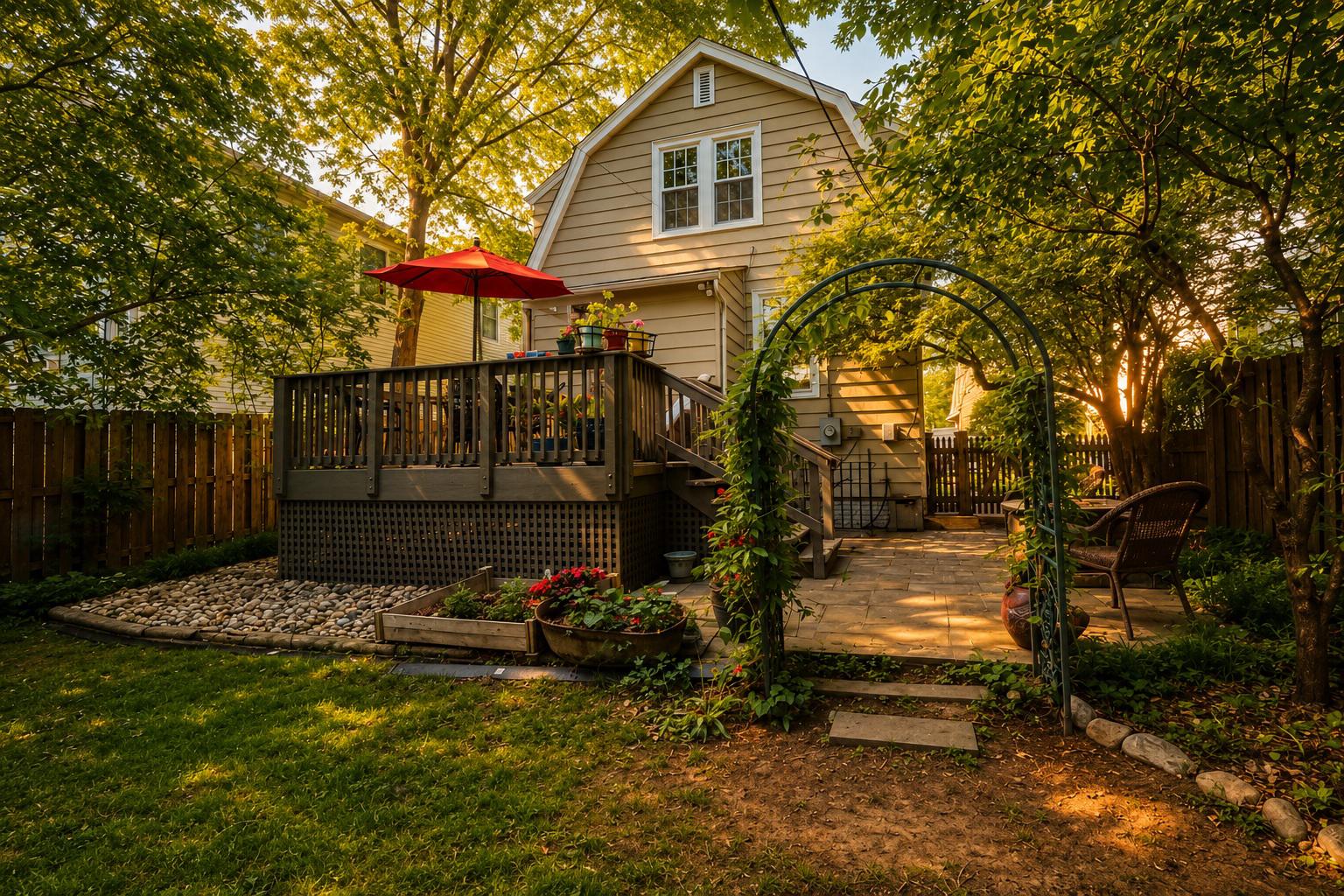 15 East Walnut Street Alexandria, VA 22301 - Photo 54 of 77 Backyard at sunset