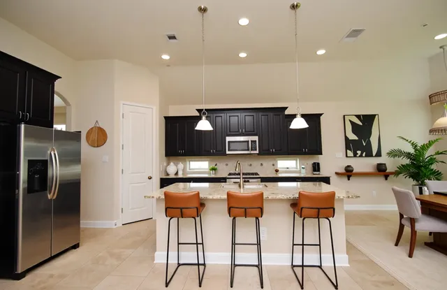 an aerial view of a house