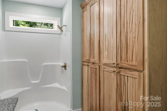 a bathroom with a shower