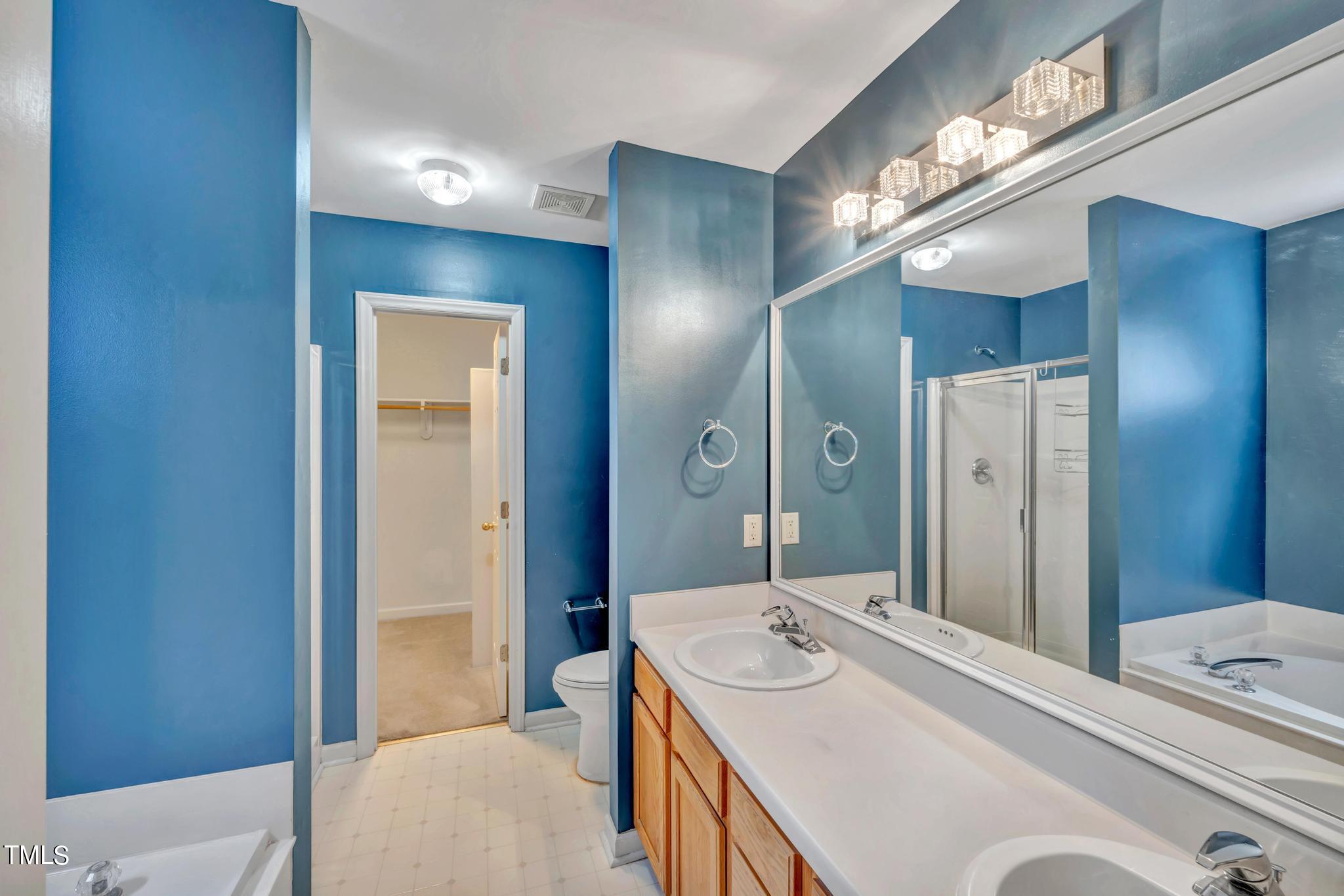 2505 Tryon Pines Drive Raleigh, NC 27603 - Photo 15 of 21 a en suite bathroom with a sink double vanity and a mirror
