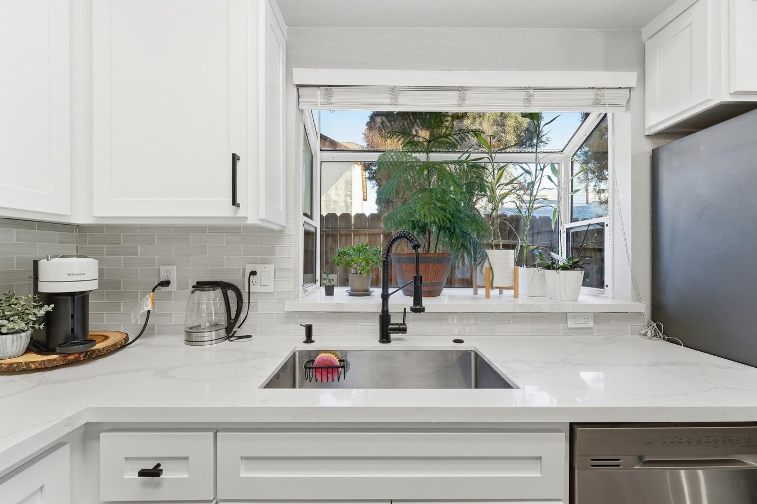 3409 Friar Tuck Way Modesto, CA 95355 - Photo 15 of 46 a kitchen with a sink and a potted plant