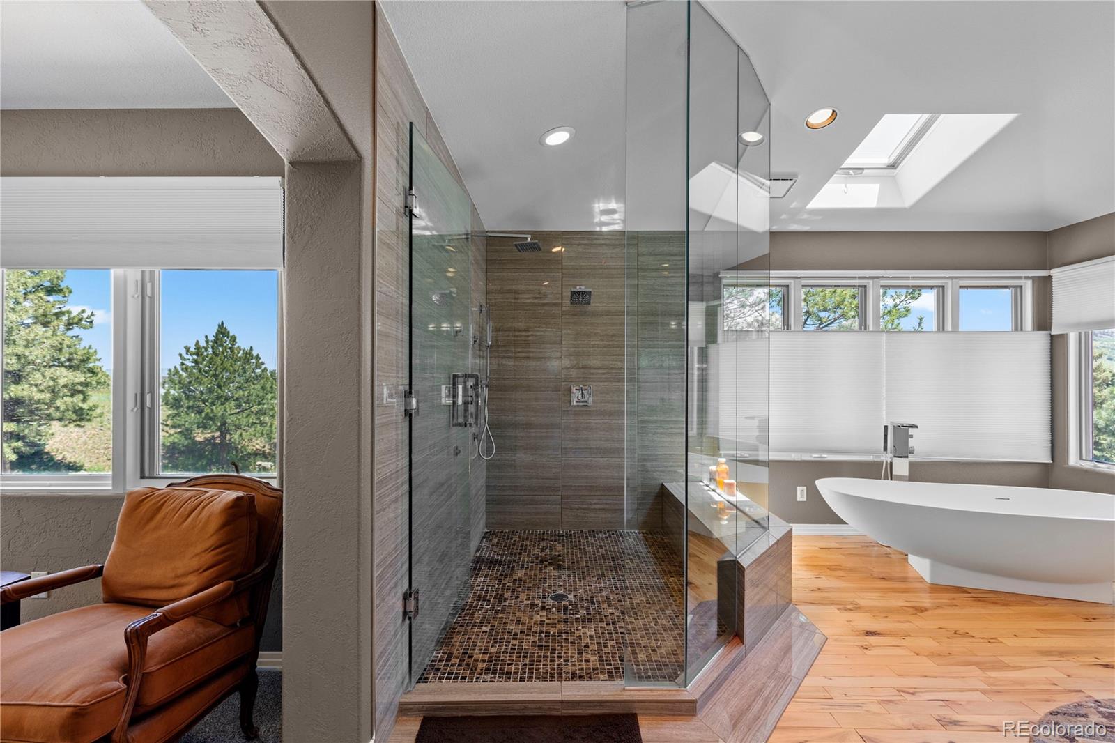 69 North Ranch Road Littleton, CO 80127 - Photo 25 of 50 a bathroom with a tub a sink and a large mirror