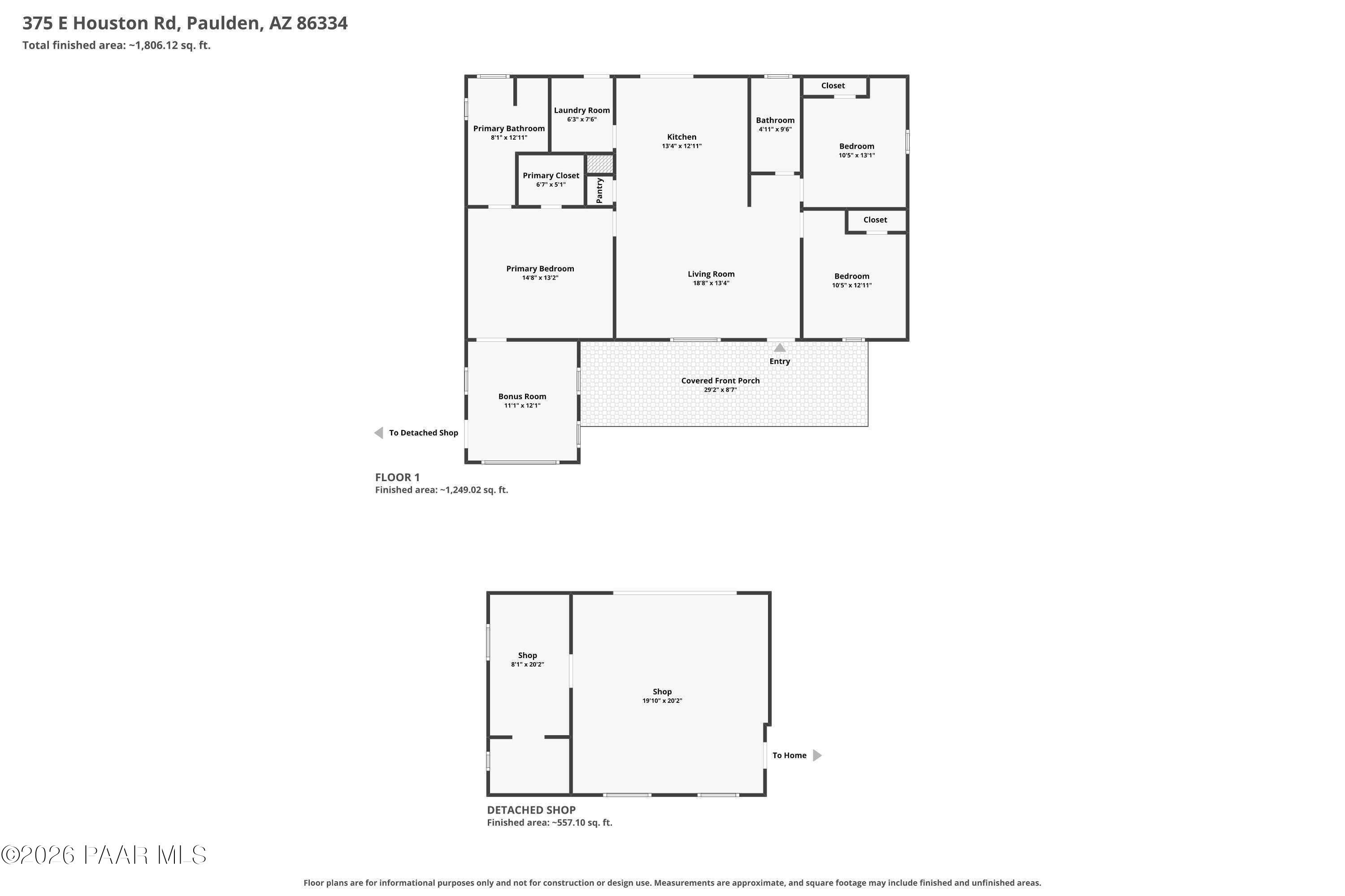 375 East Houston Road Paulden, AZ 86334 - Photo 33 of 35 Combined Floor Plan