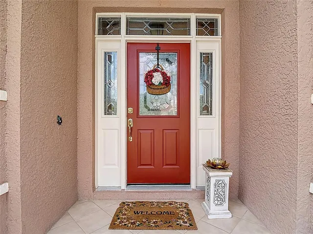 a view of an entryway with a window