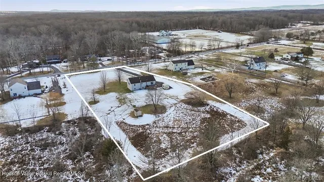 a view of a backyard and a lake view