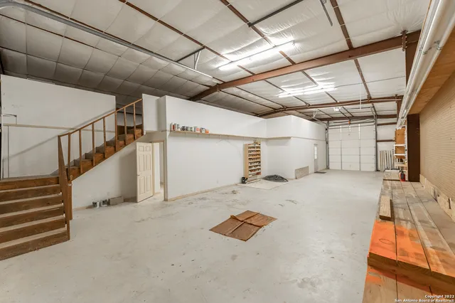 a view of a room with stairs