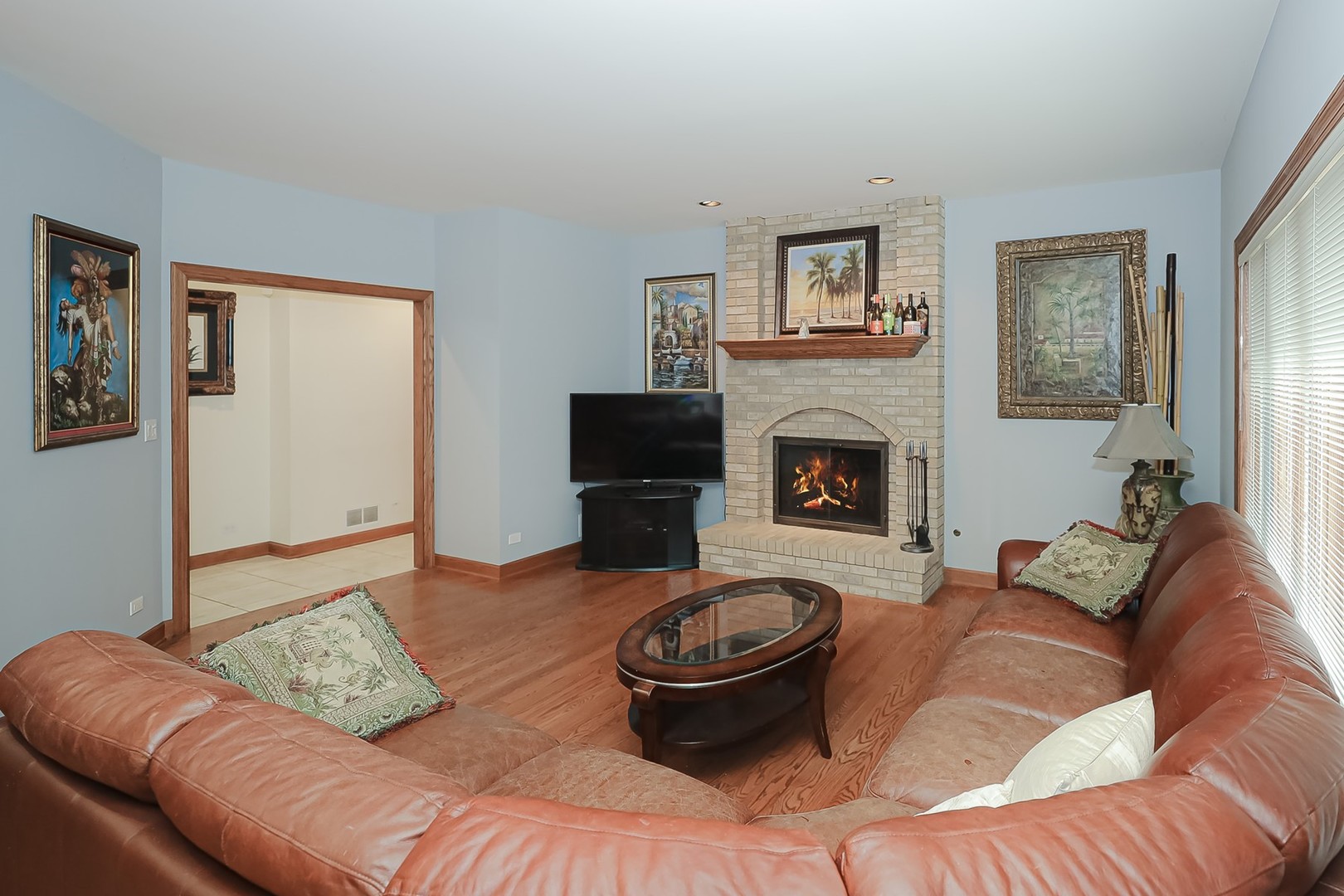 307 79th Street Burr Ridge, IL 60527 - Photo 18 of 41 a living room with furniture and a fireplace
