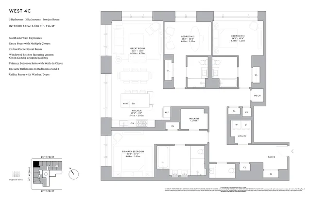 $5,650,000 | 555 West 22nd Street, Unit 4CW | Chelsea
