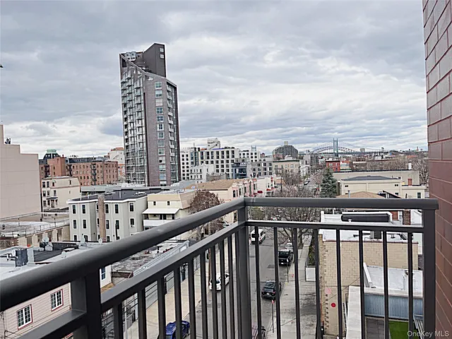 a city view from a balcony