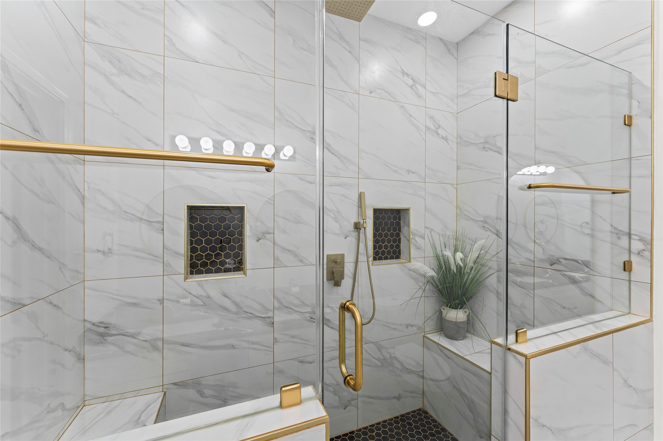 822 Green Pines Forest Houston, TX 77067 - Photo 10 of 18 a bathroom with a shower and a mirror