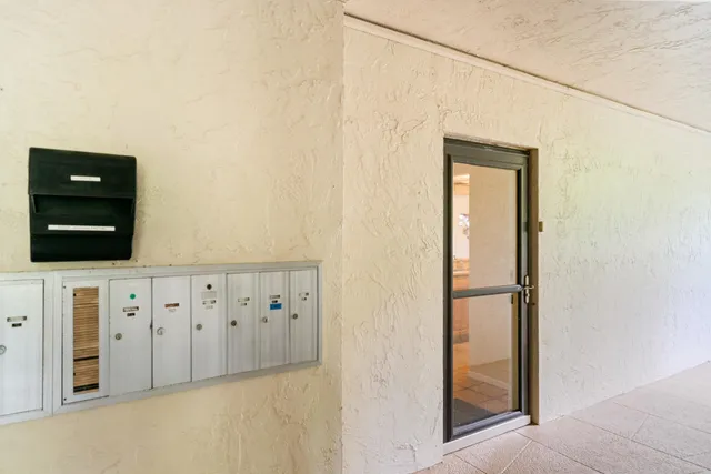 a view of a wooden door