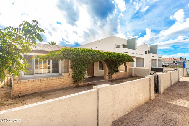 a view of a house with a patio