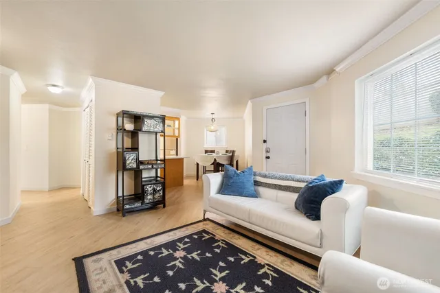 a living room with furniture and a couch