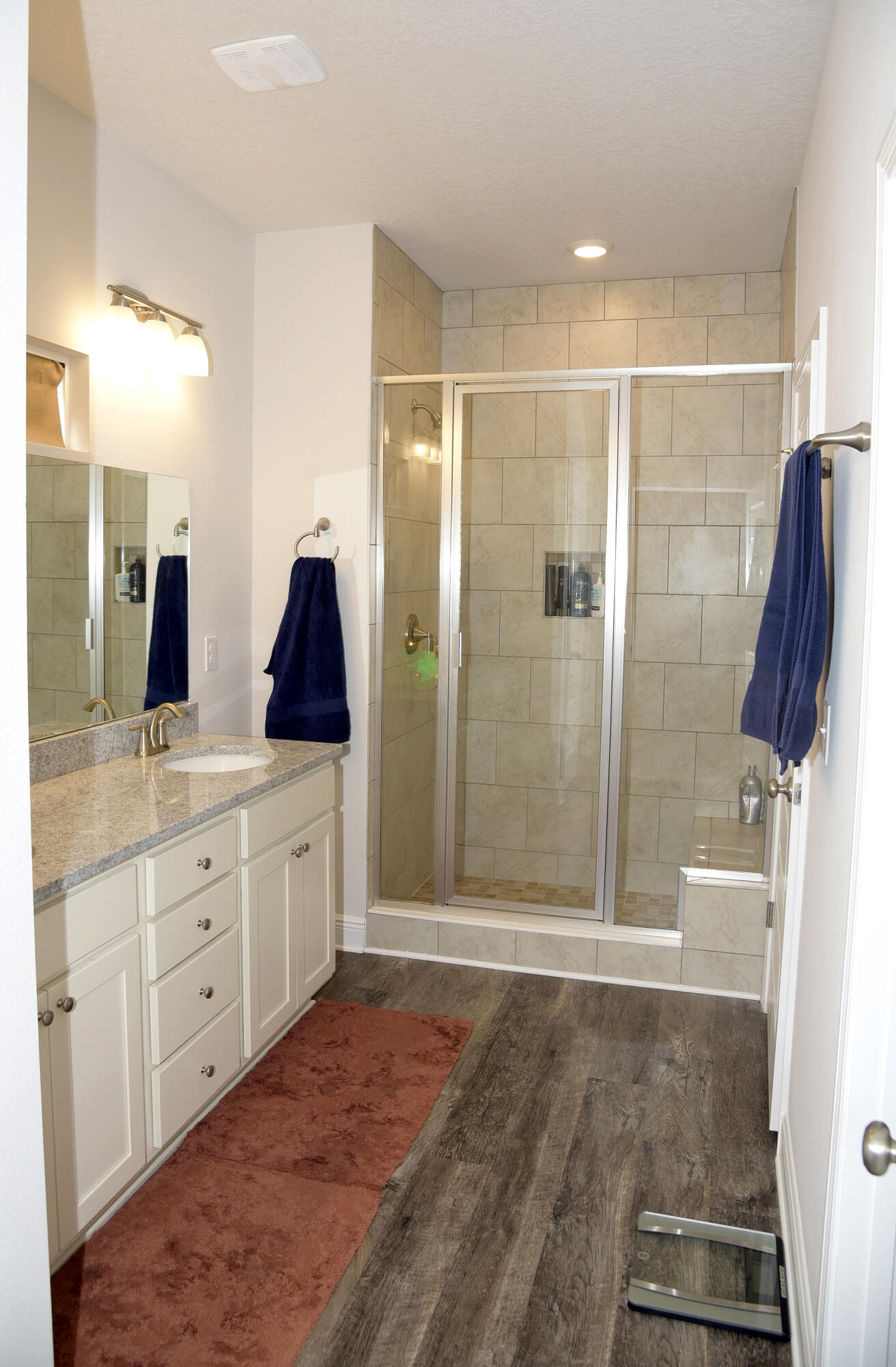 328 Lightning Bug Lane Freeport, FL 32439 - Photo 26 of 43 a bathroom with a double vanity sink toilet and shower