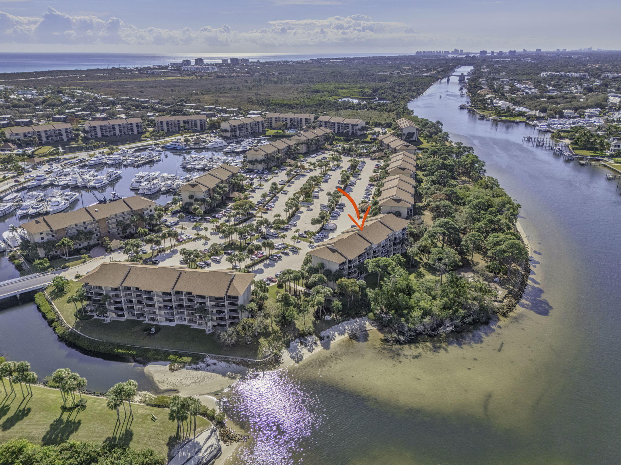1901 Marina Isle Way, Unit 304 Jupiter, FL 33477 - Photo 48 of 64 an aerial view of a house with a yard