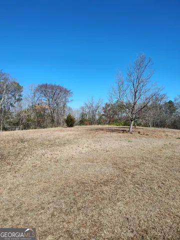 a view of mountain with a field