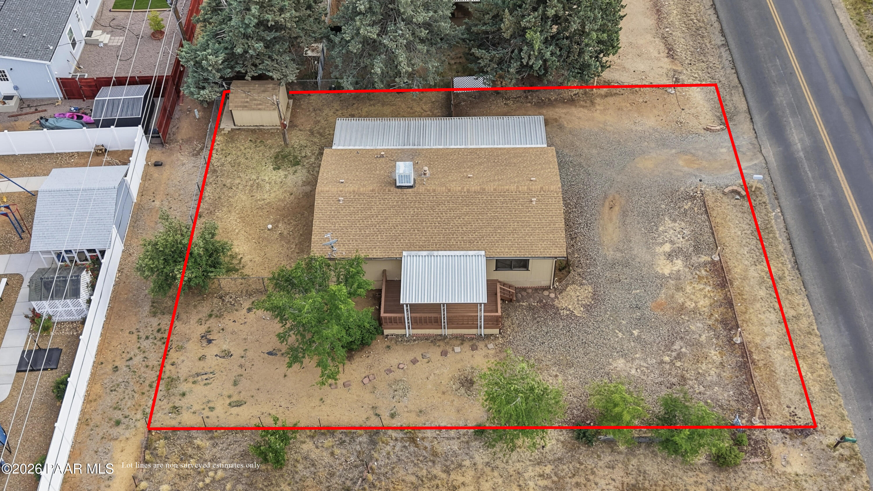 4715 North Ranger Road Prescott Valley, AZ 86314 - Photo 39 of 44 35-Birds Eye with Lot Lines