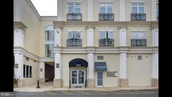 a front view of a building