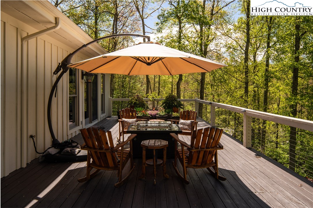 1005 Evergreen Drive Boone, NC 28607 - Photo 37 of 44 a view of balcony with furniture and umbrella