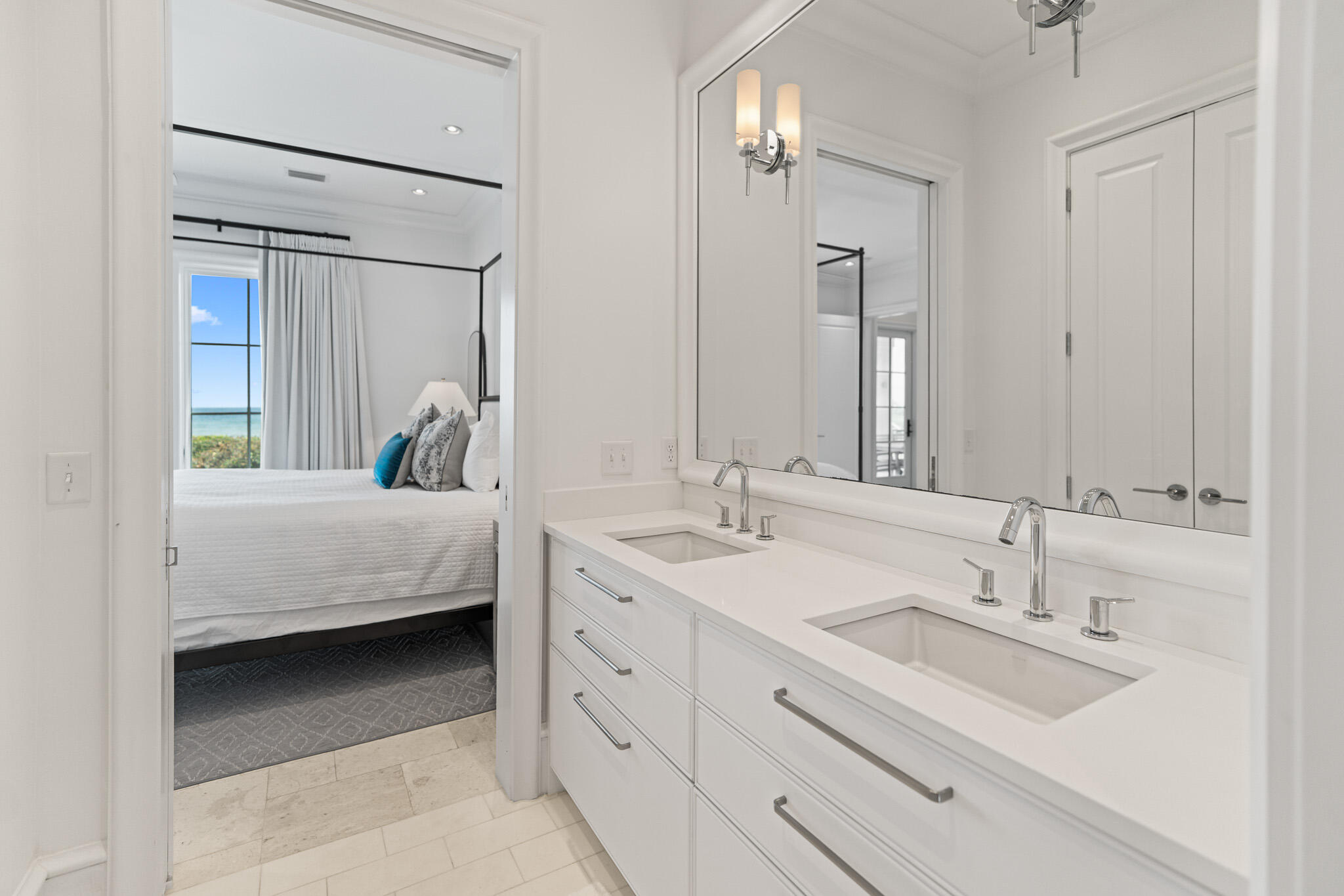 24 Escape Dr Inlet Beach Inlet Beach, FL 32461 - Photo 19 of 69 a en suite bathroom with double sink and a mirror