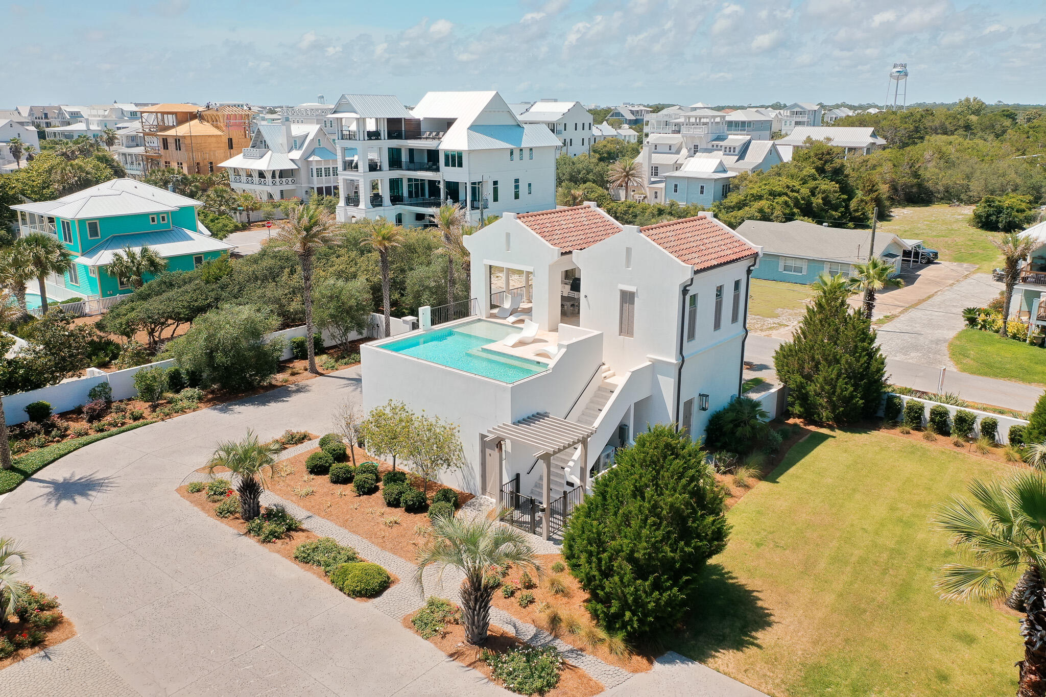 24 Escape Dr Inlet Beach Inlet Beach, FL 32461 - Photo 63 of 69 an aerial view of a house with a yard and lake view