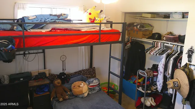 a close view of walk in closet