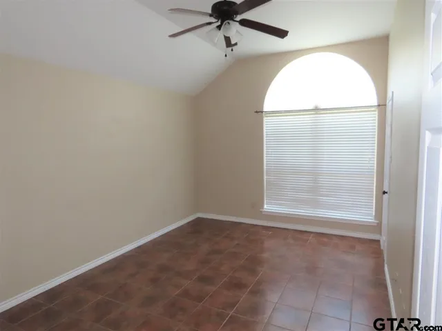 an empty room with a window