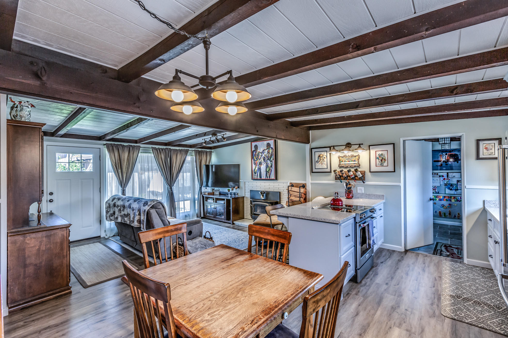 3372 Edgewood Road Myrtletown, CA 95501 - Photo 15 of 44 a outdoor dining space with furniture and wooden floor