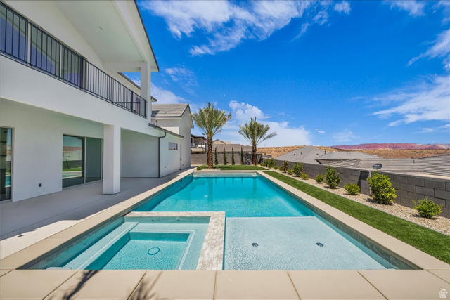 1620 Belayer Drive St. George, UT 84770 - Photo 42 of 51 Contemporary exterior with a private pool and integrated spa