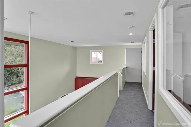 a view of a lake with a house