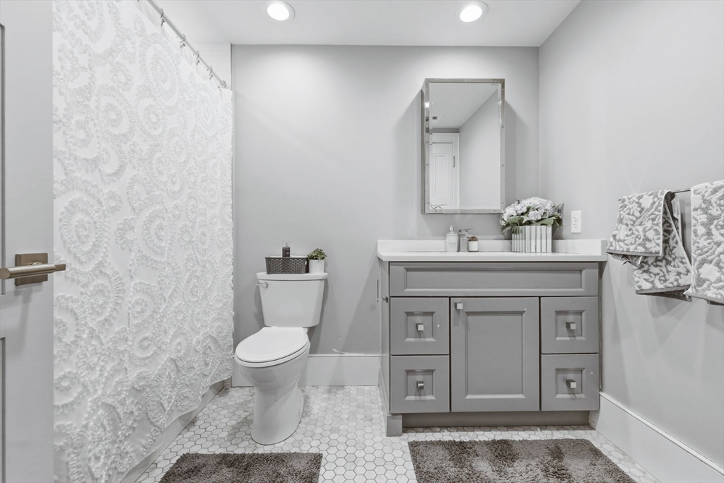 377 West First Street, Unit 5 Boston, MA 02127 - Photo 23 of 27 a bathroom with a sink toilet and mirror