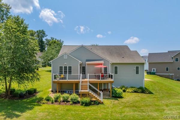 601 Carldan Road Richmond, VA 23227 - Photo 34 of 43 Back of property featuring stairway, a wooden deck