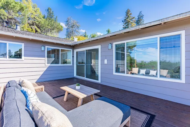 a view of deck and wooden floor