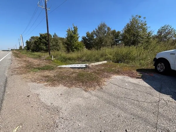 a view of a yard with a house