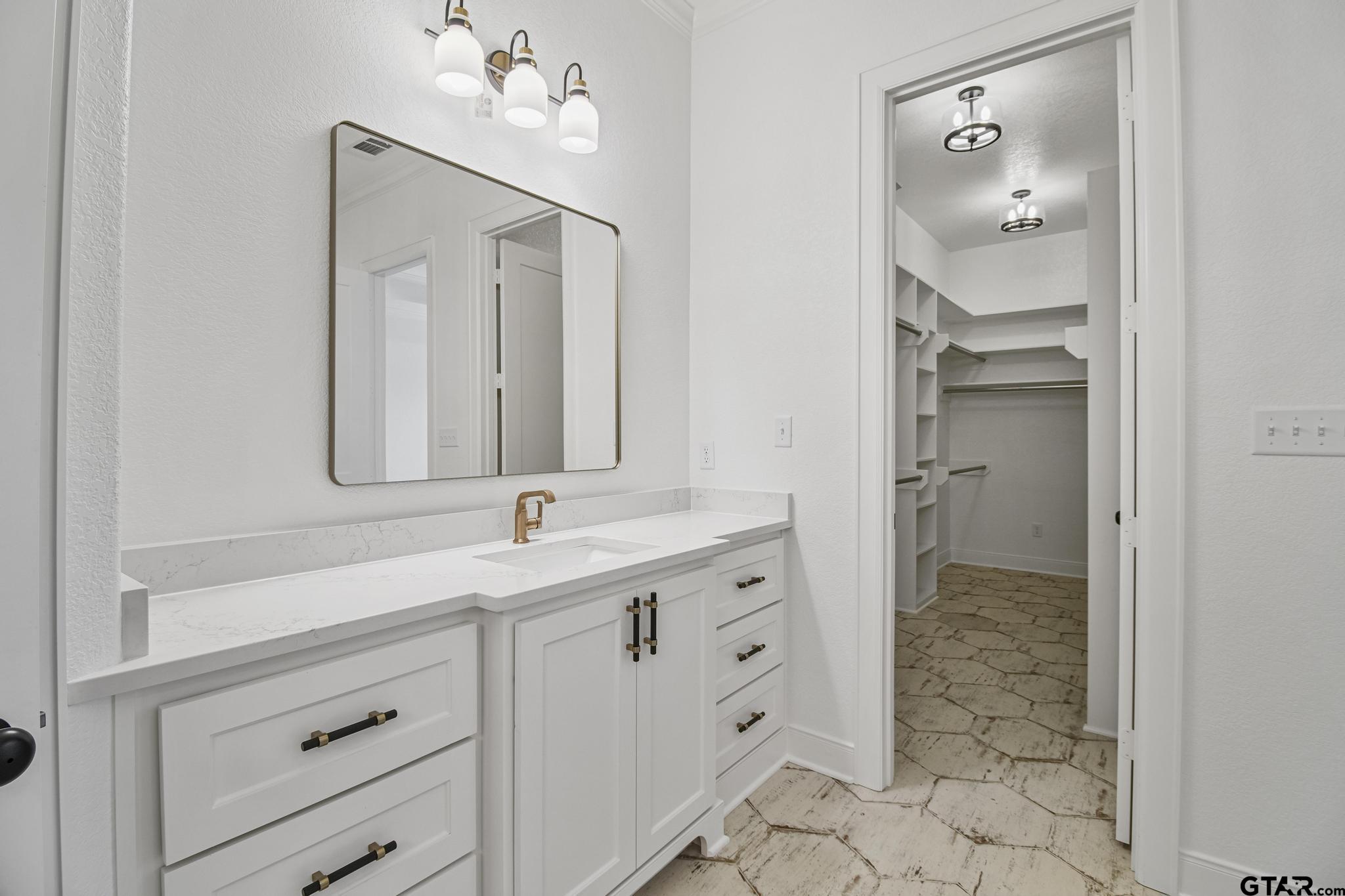 16511 Cooper Way Flint, TX 75762 - Photo 23 of 44 a bathroom with a sink vanity and mirror