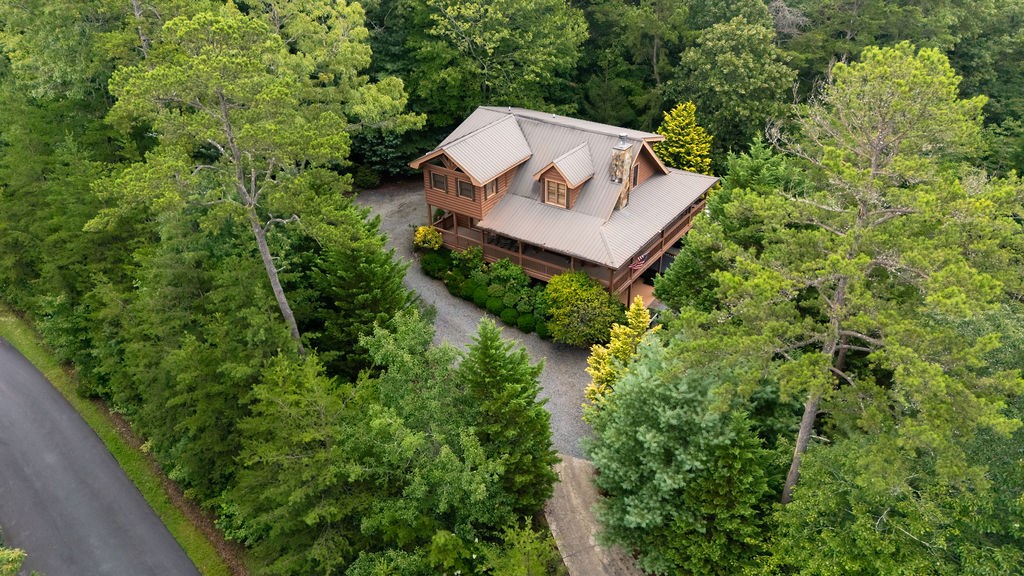 120 Foxfire Road Blue Ridge, GA 30513 - Photo 24 of 55 an aerial view of a house with a yard