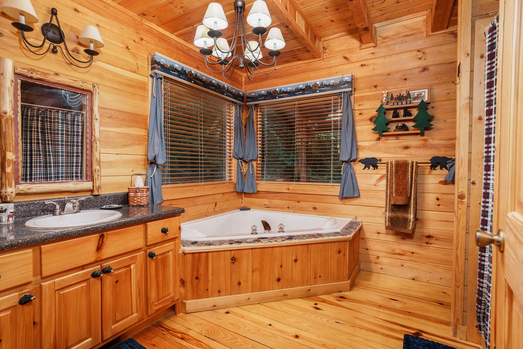 120 Foxfire Road Blue Ridge, GA 30513 - Photo 47 of 55 a view of a balcony with a sink and wooden floor