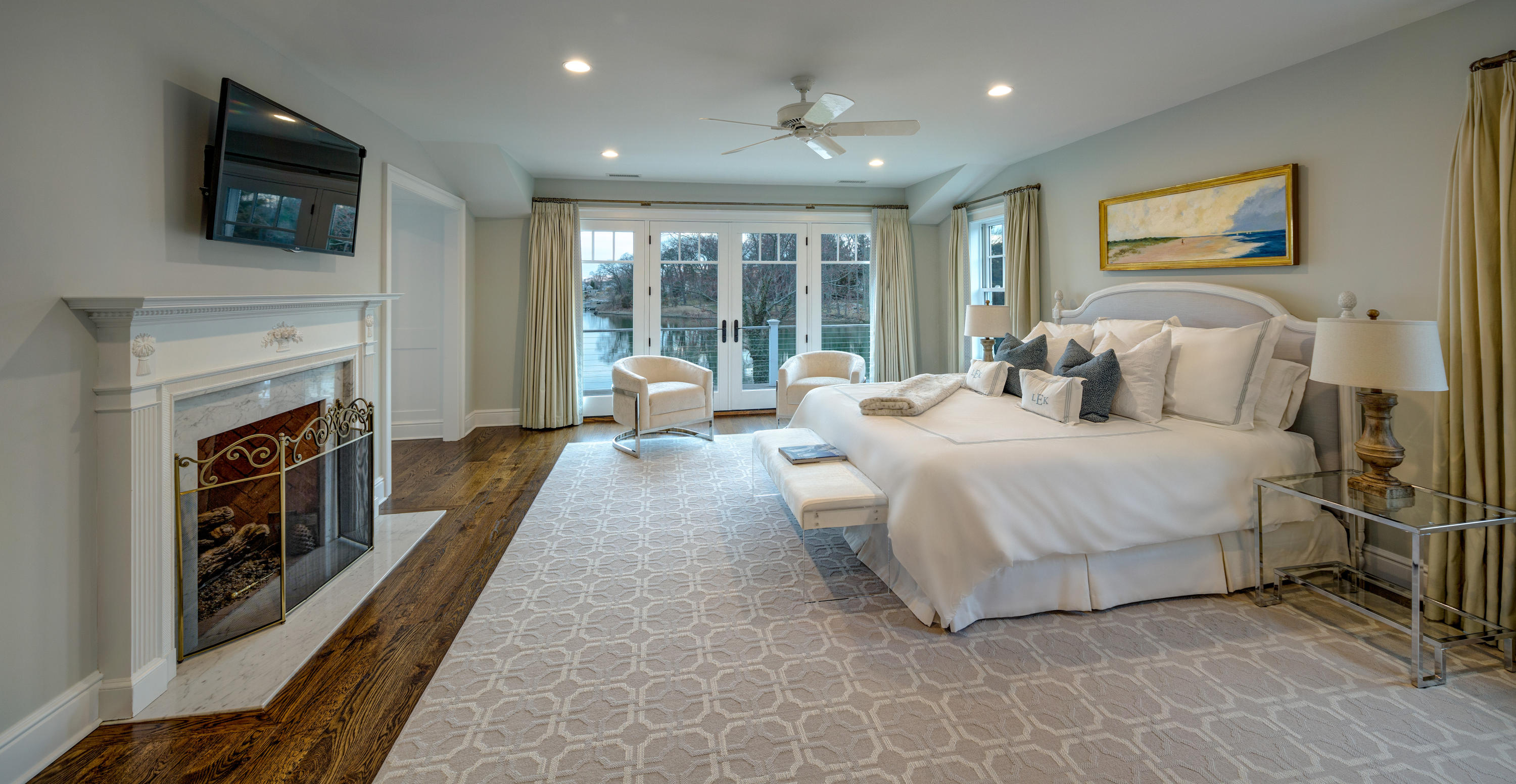 6 Contentment Island Road Darien, CT 06820 - Photo 24 of 40 a bed room with a bed and a television